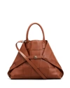 Akris Ai Medium Woven Top Handle Tote Bag In Light Brown