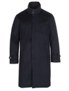 Norwegian Wool Single-breasted Down-filled Coat In Navy