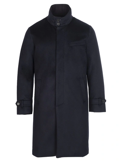Norwegian Wool Single-breasted Down-filled Coat In Black