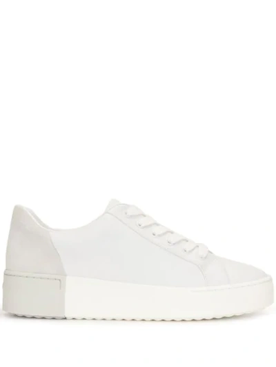Vince Bensley Mixed Leather Low-top Sneakers In Off White