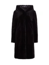 The Fur Salon Reversible Mink Fur Hooded Jacket In Plum Black