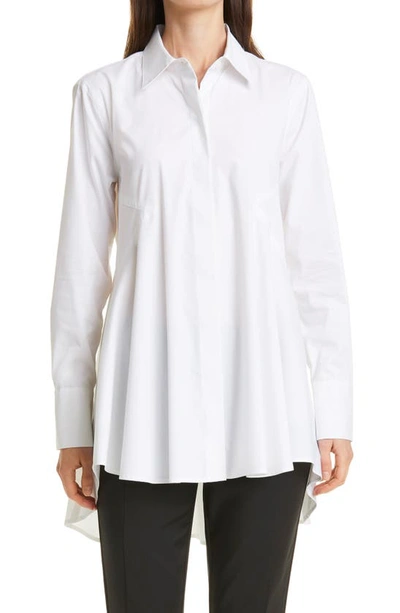 Donna Karan Poplin High-low Tunic In White