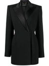 Versace Double-breasted Tailored Blazer In Black