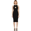 Versace Embellished Cutout Ribbed-knit Midi Dress In Black