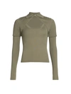 Jacquemus La Maille Albi Stretch-wool Keyhole Knit Sweater In Green