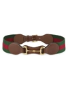 Gucci Women's Elastic Web Belt With Horsebit In Spice