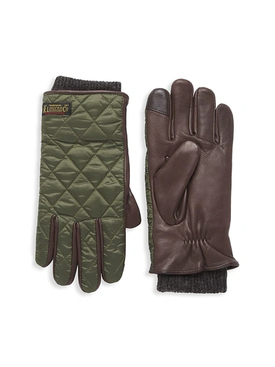 Polo Ralph Lauren Touch Quilted Field Gloves In Olive