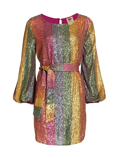 Farm Rio Rainbow Sequin Mini Dress