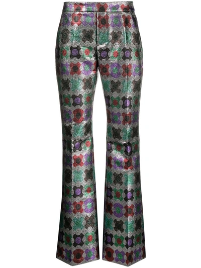 La Doublej Saturday Night Flared Pants In Groovy Dot