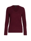 Saks Fifth Avenue Collection Cashmere V-neck Sweater In Deep Merlot