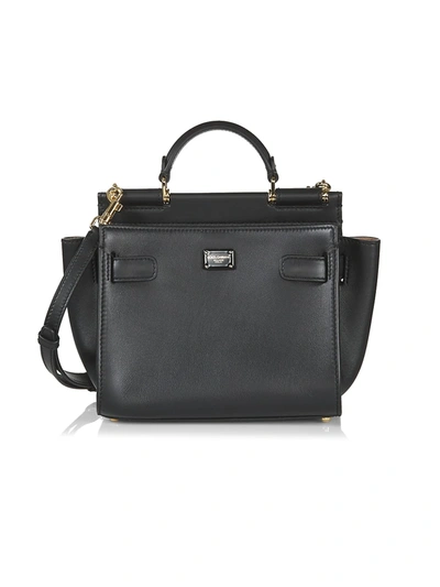 Dolce & Gabbana Sicily Mini Leather Top-handle Bag In Black