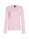 Saks Fifth Avenue Collection Featherweight Cashmere V-neck Sweater In Rosy Pink
