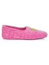 Versace Women's Embroidered Medusa Slippers In Fuchsia