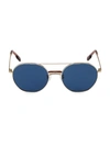 Kenzo Unisex Brow Bar Round Sunglasses, 54mm In Gold/blue