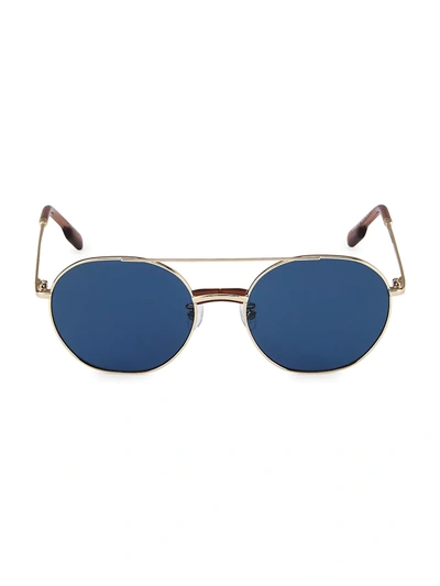 Kenzo Unisex Brow Bar Round Sunglasses, 54mm In Gold/blue