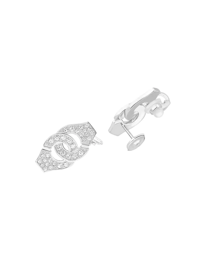 Dinh Van Women's Menottes 18k White Gold & Diamond Earring In Silver