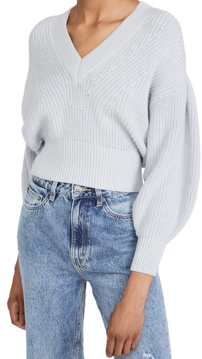 Iro Kiria Knit Full-sleeve Cropped Sweater In White