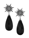 Nina Gilin Women's Diamonds, Black Onyx, & Sterling Silver Earrings