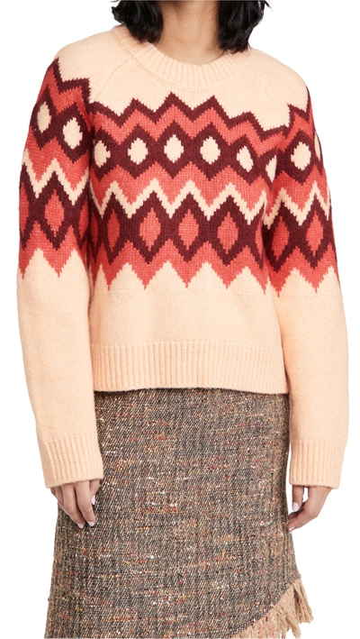 Joie Nataly Tonal Knit Sweater In Pink Sand