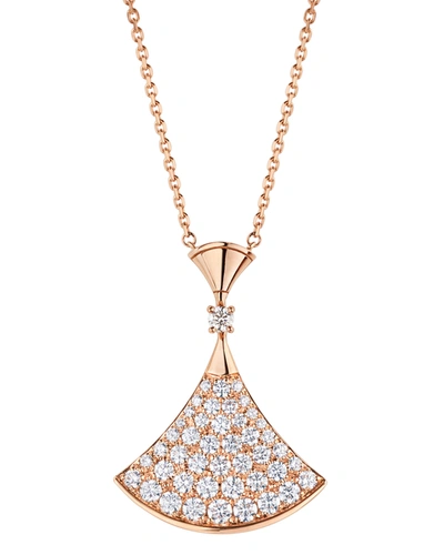 Bvlgari Women's Divas' Dream 18k Rose Gold & Diamond Pavé Pendant Necklace In 15 Rose Gold