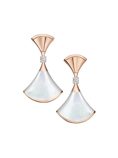 Bvlgari Women's Divas' Dream 18k Rose Gold, Mother-of-pearl & Diamond Earrings