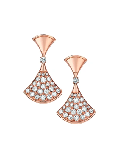 Bvlgari Women's Divas' Dream 18k Rose Gold & Diamond Earrings