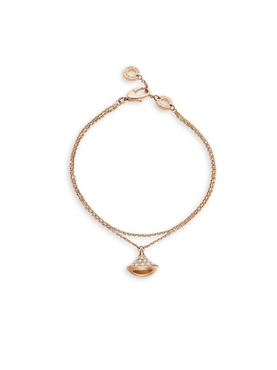 Bvlgari Women's Diva's Dream 18k Rose Gold & Diamond Pendant Bracelet - Rose Gold - Size M/l In Yellow Gold
