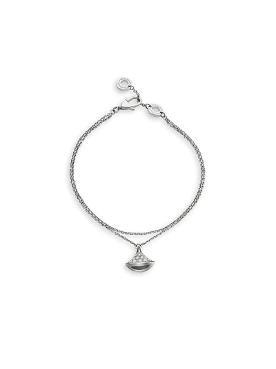Bvlgari Women's Divas' Dream 18k White Gold & Diamond Pavé Pendant Double-strand Bracelet