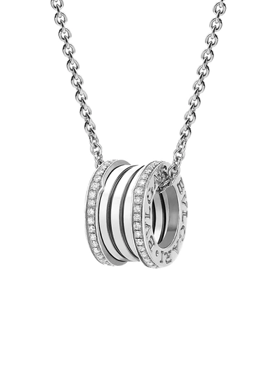 Bvlgari Women's B. Zero1 18k White Gold & Diamond Pendant Necklace