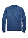 Polo Ralph Lauren Men's Cable Knit Cashmere Sweater In Rustic Navy Heather