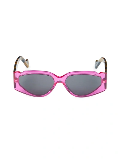 Fenty Off Record Rectangular Cat-Eye Sunglasses Lavender Tortoise Fenty Off Record Rectangular Acetate Cat-Eye Sunglasses  main image 4