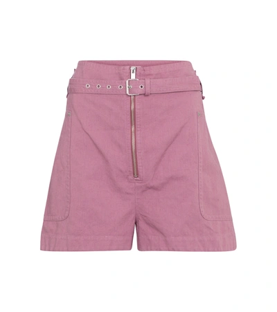 Isabel Marant Étoile Parana Cotton And Linen Bermuda Shorts In Pink