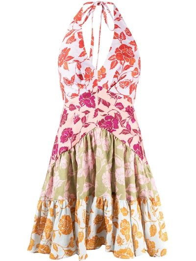 Zimmermann Lovestruck Tiered Floral Mini Dress In Multicolour