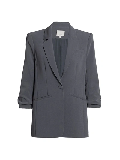 Cinq À Sept Khloe Crepe Ruched Blazer In Shadow
