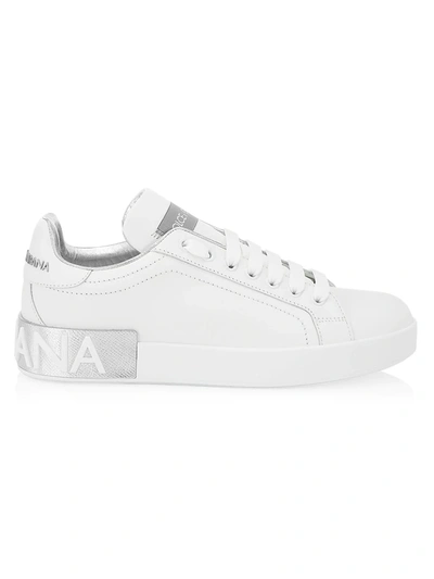 Dolce & Gabbana Women's Portofino Leather Sneakers In White