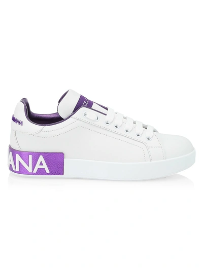 Dolce & Gabbana Women's Portofino Leather Sneakers In Viola