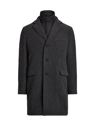 Polo Ralph Lauren Men's Melton Wool-blend 2-in-1 Top Coat In Charcoal