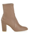 Stuart Weitzman Women's Caressa Leather Sock Boots In Taupe