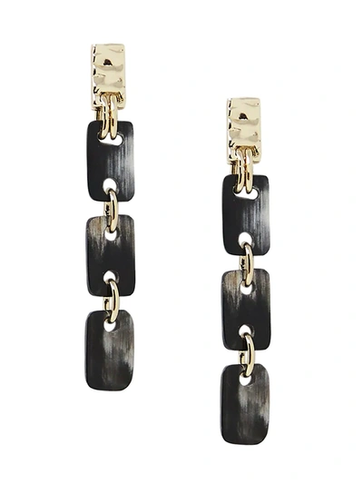 Akola Women's Lindiwi Black Horn Linear Drop Earrings In Gold