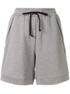3.1 Phillip Lim / フィリップ リム Shell-trimmed French Cotton-terry Shorts In Grey