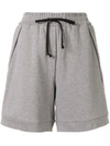 3.1 Phillip Lim Shell-trimmed French Cotton-terry Shorts In Grey Melange