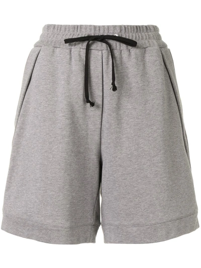 3.1 Phillip Lim / フィリップ リム Shell-trimmed French Cotton-terry Shorts In Grey