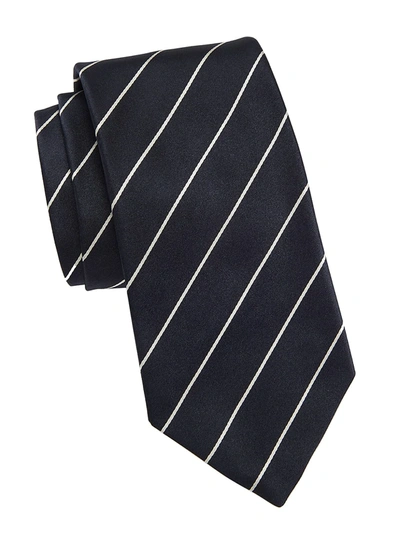 Polo Ralph Lauren Diagonal Stripe Silk Tie In Dark Navy