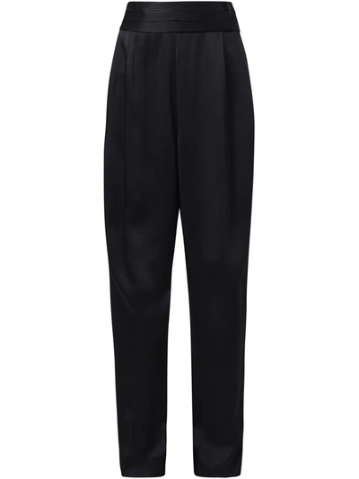 Jason Wu Collection High-waist Crepe Back Satin Trousers In Black