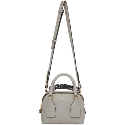 Chloé Gray Leather Daria Handbag In Grey