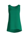 Lafayette 148 Finnley Silk Georgette Tank In Wintergreen