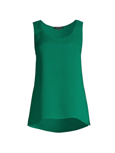 Lafayette 148 Finnley Silk Georgette Tank In Wintergreen