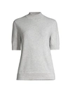 Lafayette 148 Cashmere Mock Neck Sweater In Grey Heather