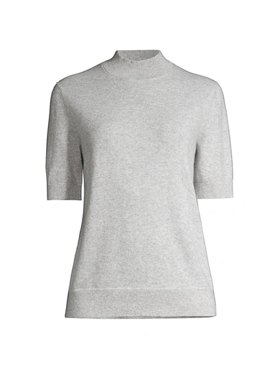 Lafayette 148 Cashmere Mock Neck Sweater In Gray Heather