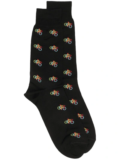 Paul Smith Men's Bike Knit Socks In Black